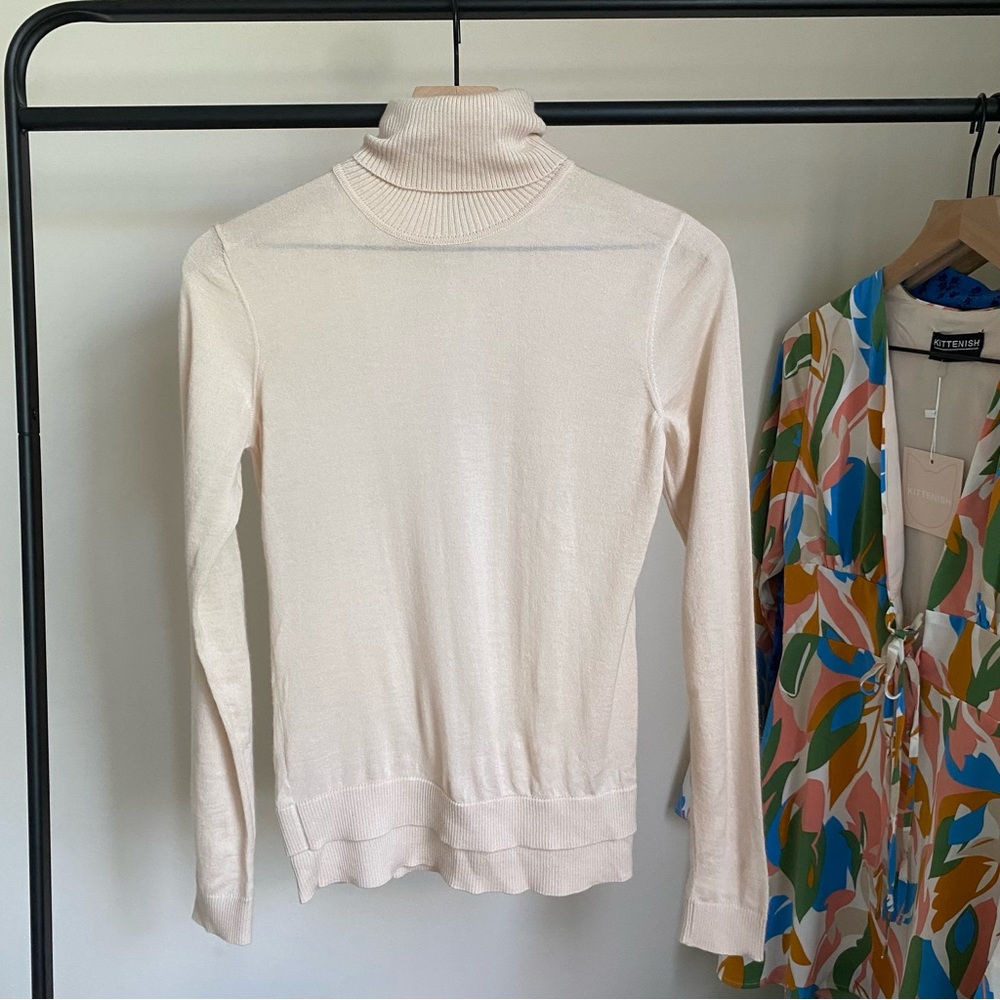 Wolford Cream Turtleneck Knit Top
